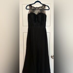 JIM HJELM OCCASIONS Illusion
Black Lace Bodice Chiffon Dress size 8